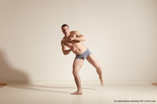 Underwear Martial art Man White Standing poses - ALL Athletic Short Brown Standing poses - simple Dynamic poses Academic