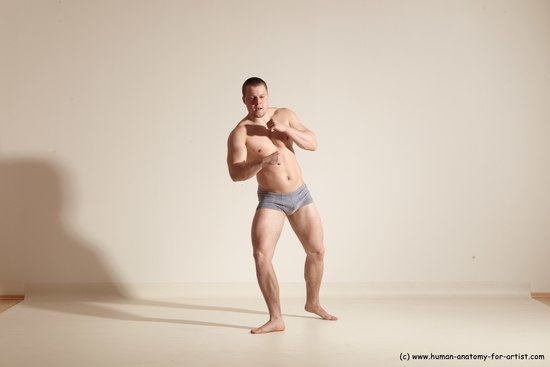 Underwear Martial art Man White Standing poses - ALL Athletic Short Brown Standing poses - simple Dynamic poses Academic