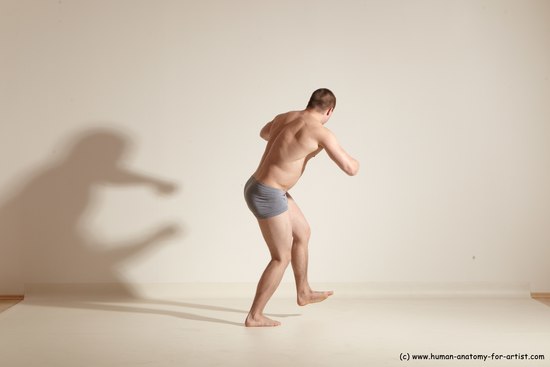 Underwear Martial art Man White Standing poses - ALL Athletic Short Brown Standing poses - simple Dynamic poses Academic