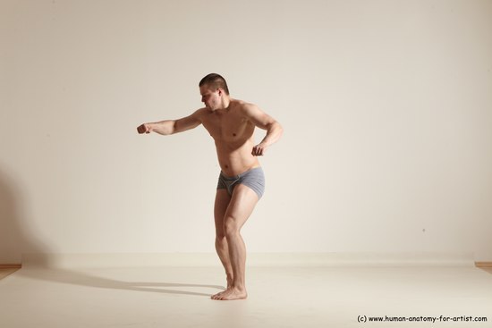 Underwear Martial art Man White Standing poses - ALL Athletic Short Brown Standing poses - simple Dynamic poses Academic