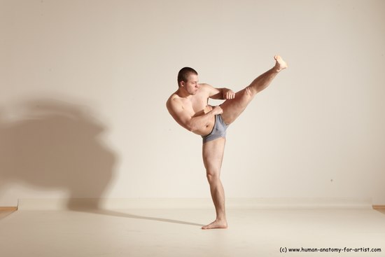 Underwear Martial art Man White Standing poses - ALL Athletic Short Brown Standing poses - simple Dynamic poses Academic