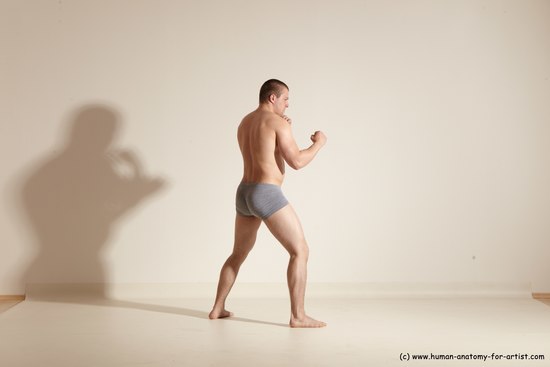 Underwear Martial art Man White Standing poses - ALL Athletic Short Brown Standing poses - simple Dynamic poses Academic