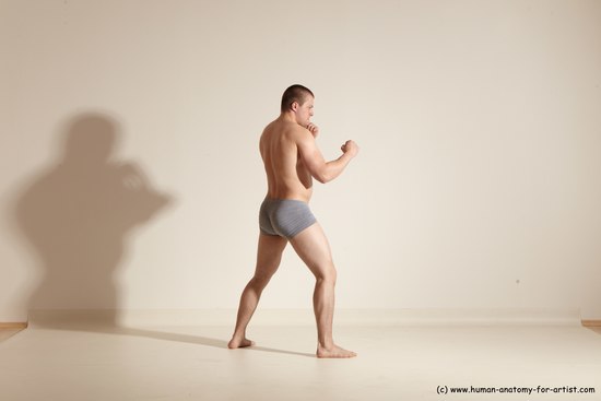 Underwear Martial art Man White Standing poses - ALL Athletic Short Brown Standing poses - simple Dynamic poses Academic