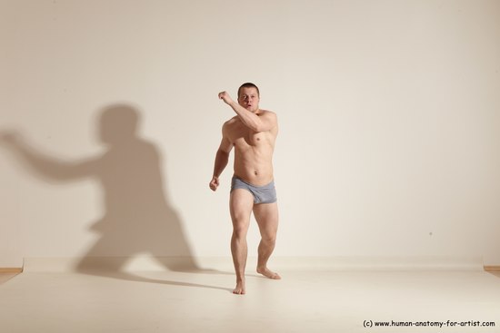 Underwear Martial art Man White Standing poses - ALL Athletic Short Brown Standing poses - simple Dynamic poses Academic