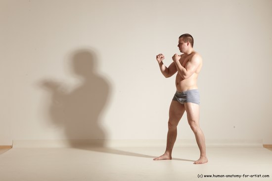 Underwear Martial art Man White Standing poses - ALL Athletic Short Brown Standing poses - simple Dynamic poses Academic