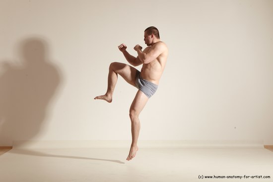 Underwear Martial art Man White Standing poses - ALL Athletic Short Brown Standing poses - simple Dynamic poses Academic