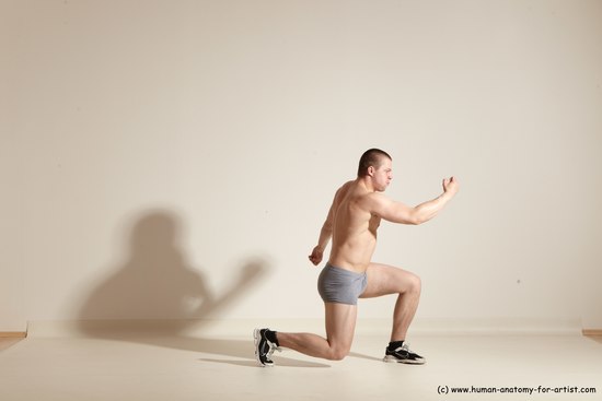 Underwear Martial art Man White Standing poses - ALL Athletic Short Brown Standing poses - simple Dynamic poses Academic