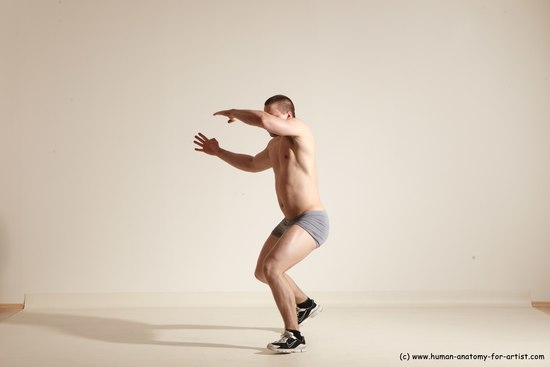 Underwear Martial art Man White Standing poses - ALL Athletic Short Brown Standing poses - simple Dynamic poses Academic