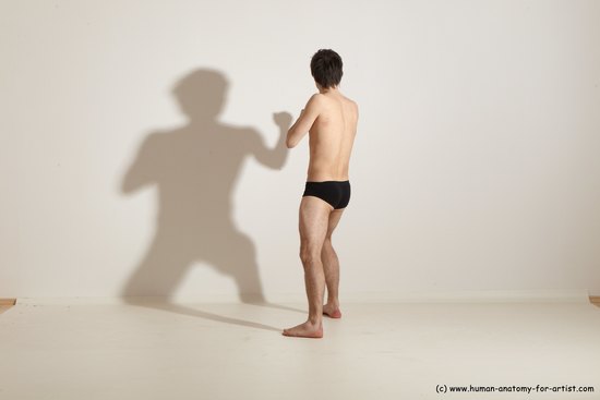 Underwear Martial art Man White Standing poses - ALL Slim Short Brown Standing poses - simple Dynamic poses Academic