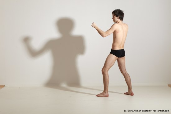 Underwear Martial art Man White Standing poses - ALL Slim Short Brown Standing poses - simple Dynamic poses Academic