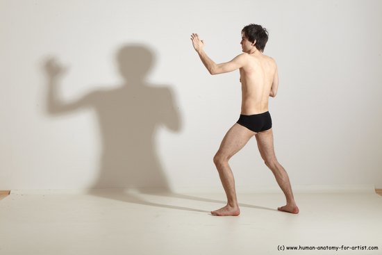 Underwear Martial art Man White Standing poses - ALL Slim Short Brown Standing poses - simple Dynamic poses Academic