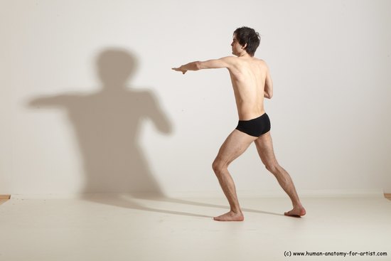 Underwear Martial art Man White Standing poses - ALL Slim Short Brown Standing poses - simple Dynamic poses Academic