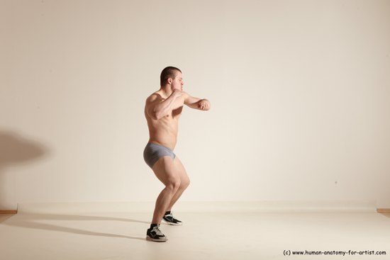 Underwear Martial art Man White Standing poses - ALL Athletic Short Brown Standing poses - simple Dynamic poses Academic