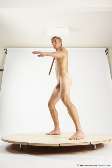 Nude Fighting with axe Man White Standing poses - ALL Athletic Short Brown Standing poses - simple Multi angles poses Realistic