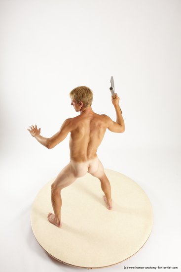 Nude Fighting with axe Man White Standing poses - ALL Athletic Short Brown Standing poses - simple Multi angles poses Realistic