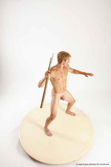 Nude Fighting with axe Man White Standing poses - ALL Athletic Short Brown Standing poses - simple Multi angles poses Realistic