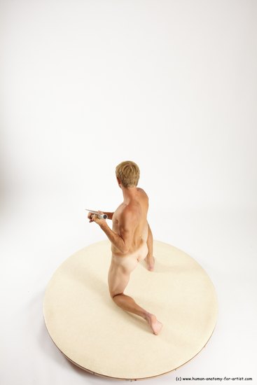 Nude Fighting with axe Man White Kneeling poses - ALL Athletic Short Brown Kneeling poses - on one knee Multi angles poses Realistic