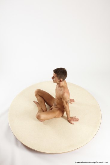 Nude Man White Sitting poses - simple Athletic Short Brown Sitting poses - ALL Multi angles poses Realistic