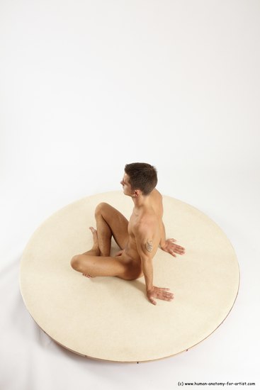 Nude Man White Sitting poses - simple Athletic Short Brown Sitting poses - ALL Multi angles poses Realistic