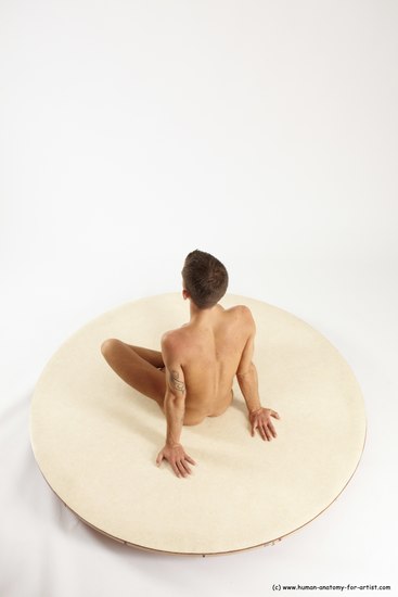 Nude Man White Sitting poses - simple Athletic Short Brown Sitting poses - ALL Multi angles poses Realistic