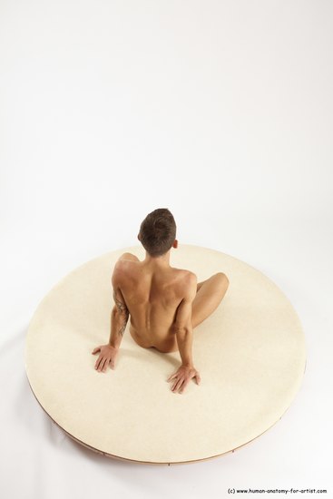 Nude Man White Sitting poses - simple Athletic Short Brown Sitting poses - ALL Multi angles poses Realistic