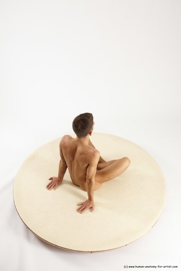 Nude Man White Sitting poses - simple Athletic Short Brown Sitting poses - ALL Multi angles poses Realistic