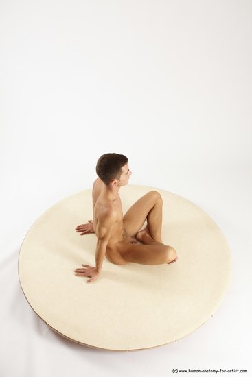 Nude Man White Sitting poses - simple Athletic Short Brown Sitting poses - ALL Multi angles poses Realistic