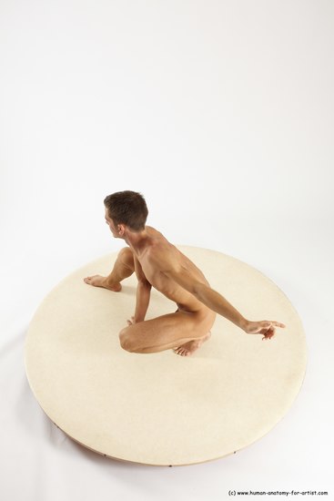 Nude Man White Standing poses - ALL Athletic Short Brown Standing poses - knee-bend Multi angles poses Realistic