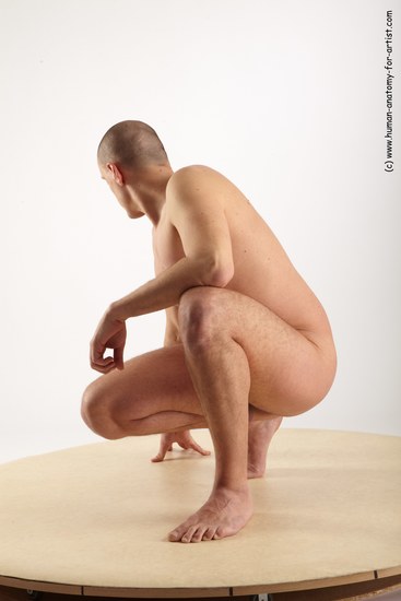 Nude Man White Standing poses - ALL Average Short Brown Standing poses - knee-bend Realistic