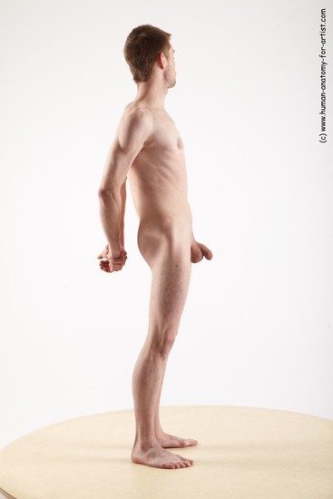 Nude Man White Standing poses - ALL Slim Short Brown Standing poses - simple Realistic