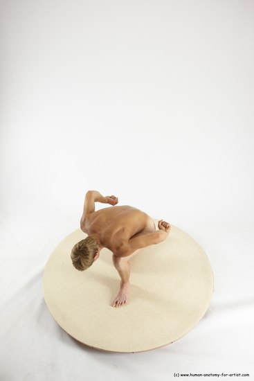 Nude Man White Kneeling poses - ALL Athletic Short Brown Kneeling poses - on one knee Multi angles poses Realistic