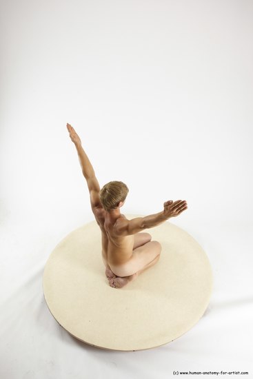 Nude Man White Athletic Short Brown Sitting poses - ALL Sitting poses - on knees Multi angles poses Realistic