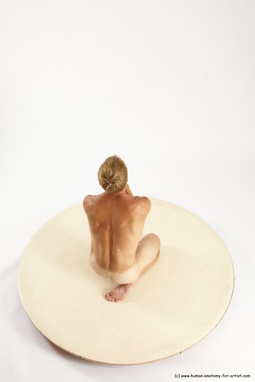 Nude Man White Kneeling poses - ALL Athletic Short Blond Kneeling poses - on one knee Multi angles poses Realistic