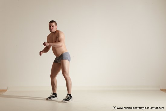 Underwear Martial art Man White Standing poses - ALL Athletic Short Brown Standing poses - simple Dynamic poses Academic