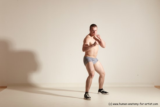 Underwear Martial art Man White Standing poses - ALL Athletic Short Brown Standing poses - simple Dynamic poses Academic