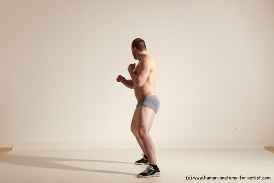 Underwear Martial art Man White Standing poses - ALL Athletic Short Brown Standing poses - simple Dynamic poses Academic