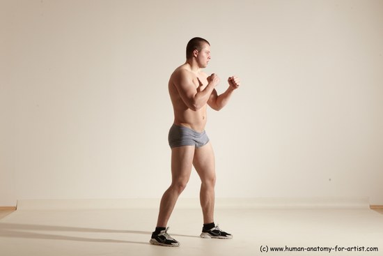 Underwear Martial art Man White Standing poses - ALL Athletic Short Brown Standing poses - simple Dynamic poses Academic