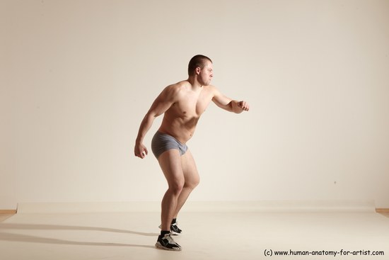 Underwear Martial art Man White Standing poses - ALL Athletic Short Brown Standing poses - simple Dynamic poses Academic