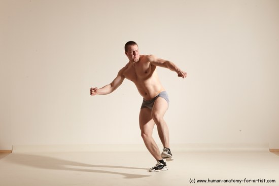 Underwear Martial art Man White Standing poses - ALL Athletic Short Brown Standing poses - simple Dynamic poses Academic