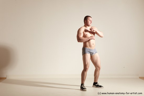 Underwear Martial art Man White Standing poses - ALL Athletic Short Brown Standing poses - simple Dynamic poses Academic