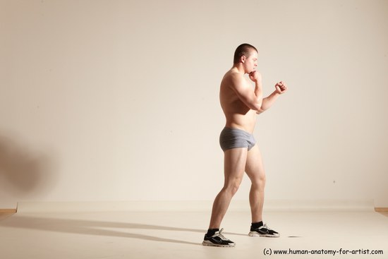 Underwear Martial art Man White Standing poses - ALL Athletic Short Brown Standing poses - simple Dynamic poses Academic