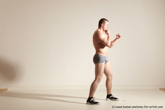 Underwear Martial art Man White Standing poses - ALL Athletic Short Brown Standing poses - simple Dynamic poses Academic