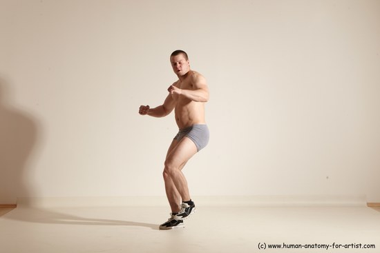 Underwear Martial art Man White Standing poses - ALL Athletic Short Brown Standing poses - simple Dynamic poses Academic