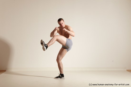 Underwear Martial art Man White Standing poses - ALL Athletic Short Brown Standing poses - simple Dynamic poses Academic