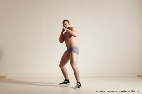 Underwear Martial art Man White Standing poses - ALL Athletic Short Brown Standing poses - simple Dynamic poses Academic