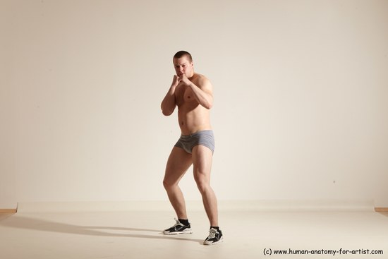 Underwear Martial art Man White Standing poses - ALL Athletic Short Brown Standing poses - simple Dynamic poses Academic