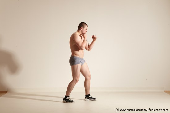 Underwear Martial art Man White Standing poses - ALL Athletic Short Brown Standing poses - simple Dynamic poses Academic