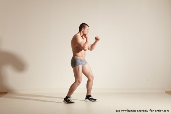 Underwear Martial art Man White Standing poses - ALL Athletic Short Brown Standing poses - simple Dynamic poses Academic