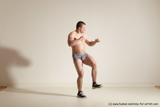 Underwear Martial art Man White Standing poses - ALL Athletic Short Brown Standing poses - simple Dynamic poses Academic