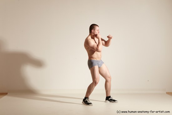 Underwear Martial art Man White Standing poses - ALL Athletic Short Brown Standing poses - simple Dynamic poses Academic